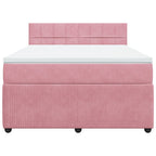 Boxspringbett mit Matratze Rosa 140x200 cm Samt