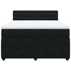 Boxspringbett mit Matratze Schwarz 140x200 cm Samt