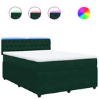 Boxspringbett mit Matratze Dunkelgrün 140x200 cm Samt