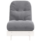 Futon Schlafsofa mit Matratze Weiß 60x206x11 Massivholz Kiefer