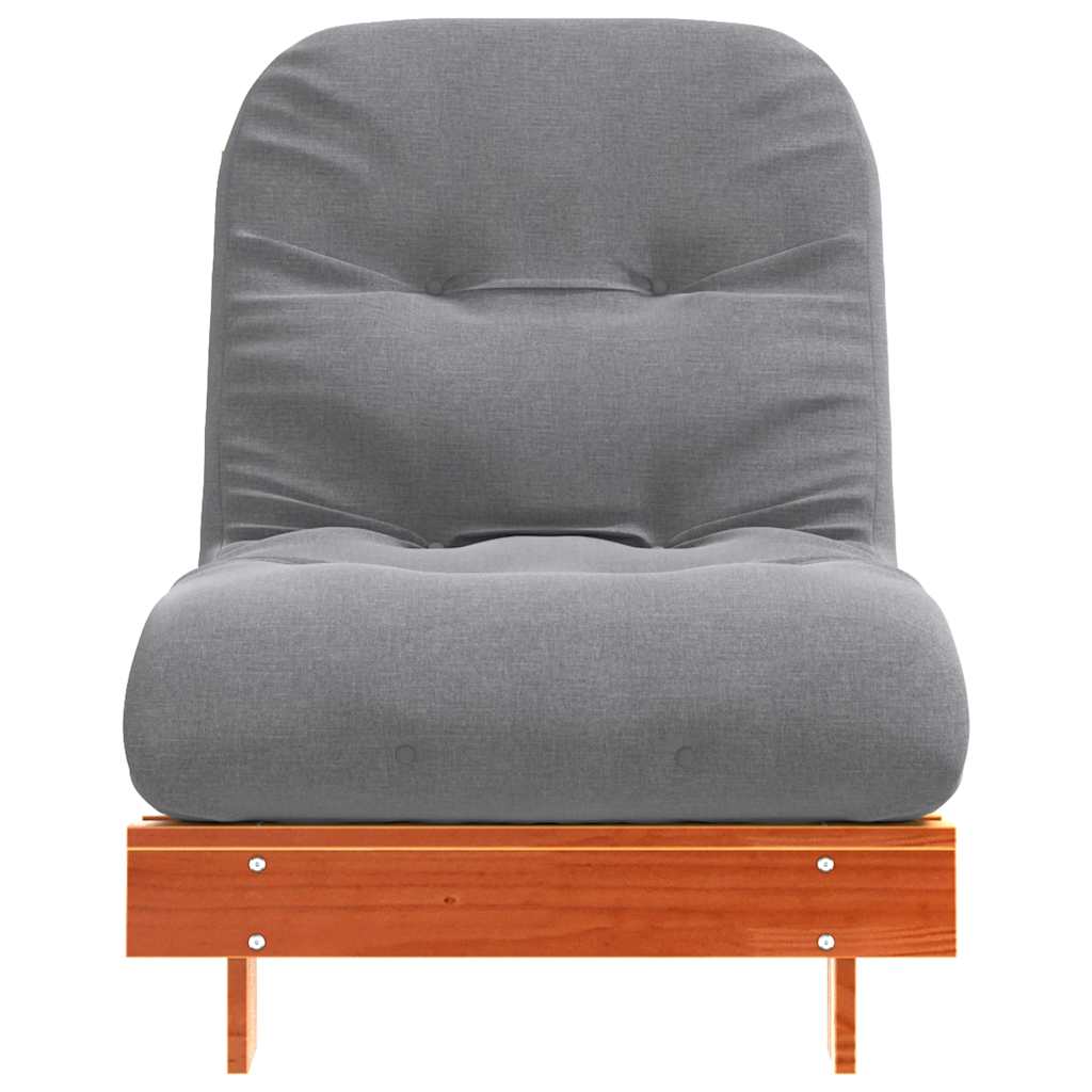 Futon Schlafsofa mit Matratze Braun 70x206x11 Massivholz Kiefer