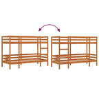 Etagenbett Wachsbraun 75x190 cm Massivholz Kiefer