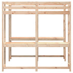 Hochbett mit Schreibtisch & Leiter 160x200 cm Massivholz Kiefer
