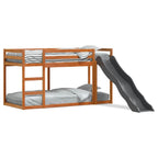 Etagenbett mit Rutsche & Leiter Wachsbraun 90x200cm Kiefernholz