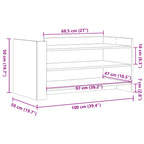 Couchtisch Betongrau 100x50x50 cm Holzwerkstoff