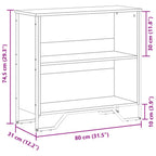 Bücherregal Sonoma-Eiche 80x31x74,5 cm Holzwerkstoff