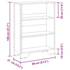 Bücherregal Schwarz 80x31x106 cm Holzwerkstoff
