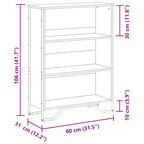Bücherregal Grau Sonoma 80x31x106 cm Holzwerkstoff
