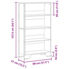 Bücherregal Schwarz 80x31x137,5 cm Holzwerkstoff
