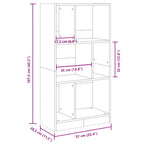 Bücherregal Betongrau 57x28,5x107,5 cm Holzwerkstoff
