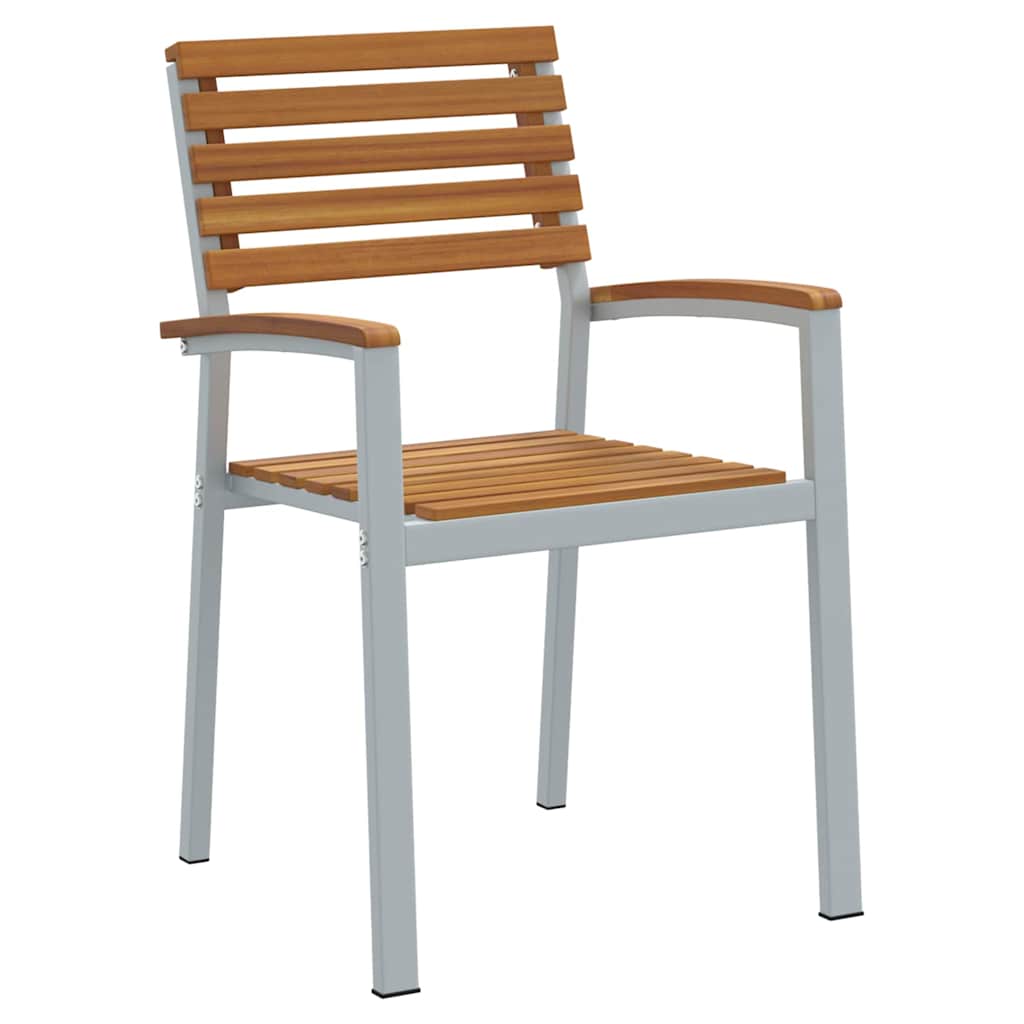 Garten Essgruppe 9 pcs Grau Massivholz Akazie