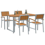 Garten Essgruppe 5 pcs Grau Massivholz Akazie