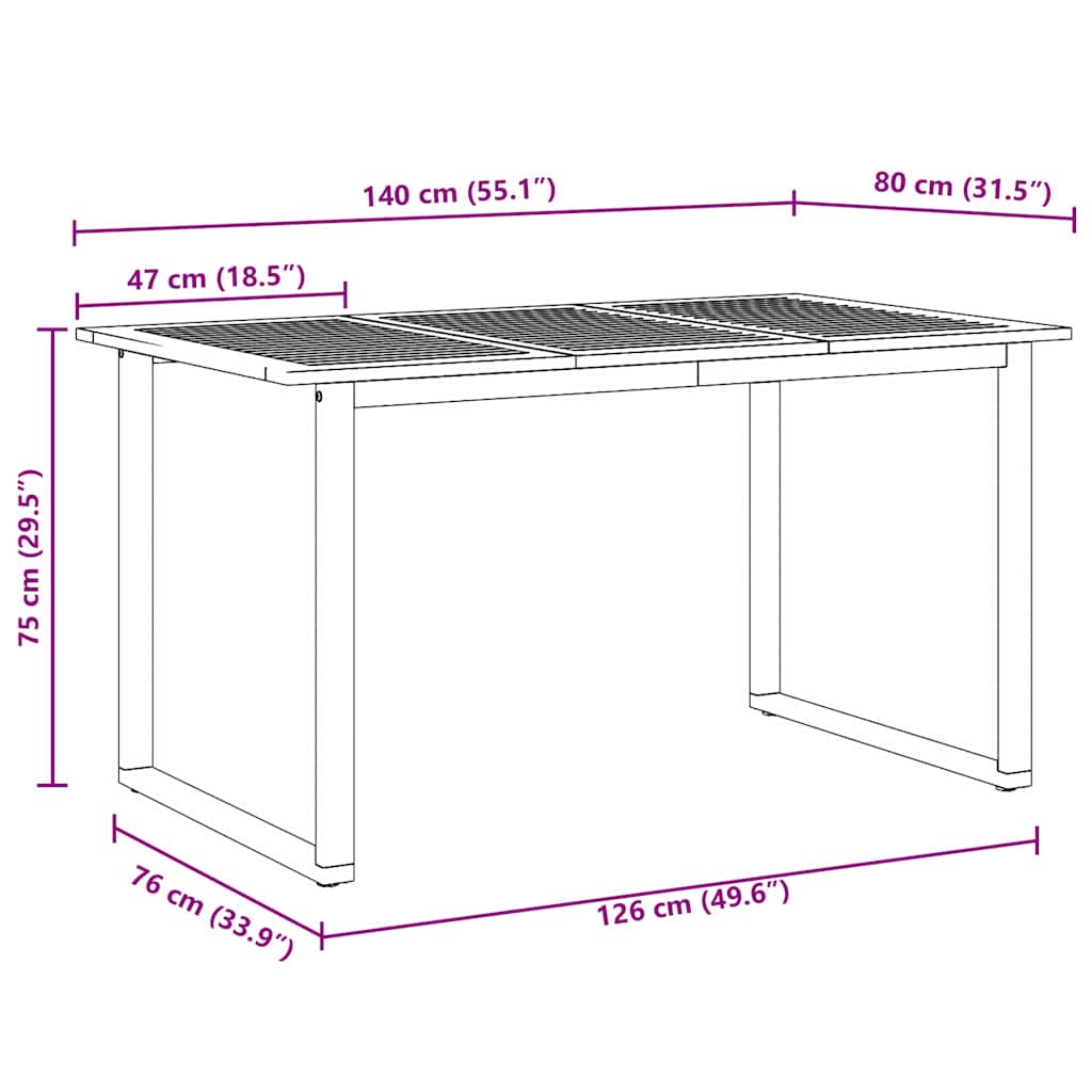 Garten Essgruppe 5 pcs Grau Massivholz Akazie