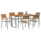 Garten Essgruppe 7 pcs Grau Massivholz Akazie