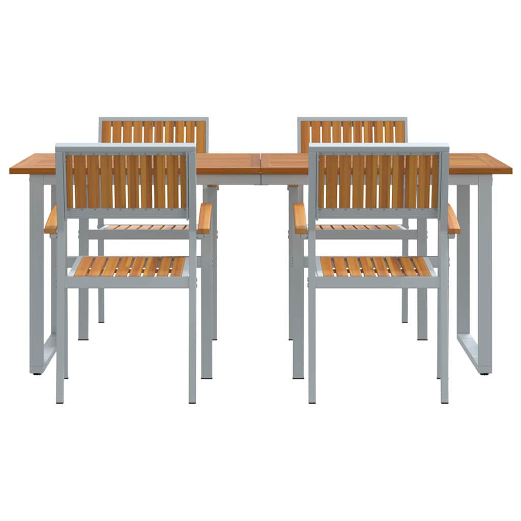 Garten Essgruppe 5 pcs Grau Massivholz Akazie