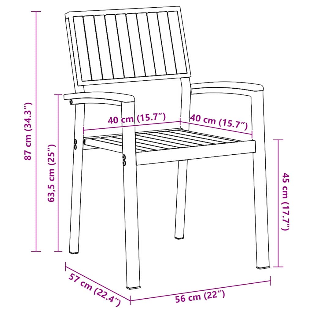 Garten Essgruppe 7 pcs Grau Massivholz Akazie