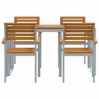 Garten Essgruppe 5 pcs Grau Massivholz Akazie