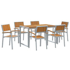 Garten Essgruppe 7 pcs Grau Massivholz Akazie
