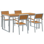 Garten Essgruppe 5 pcs Grau Massivholz Akazie
