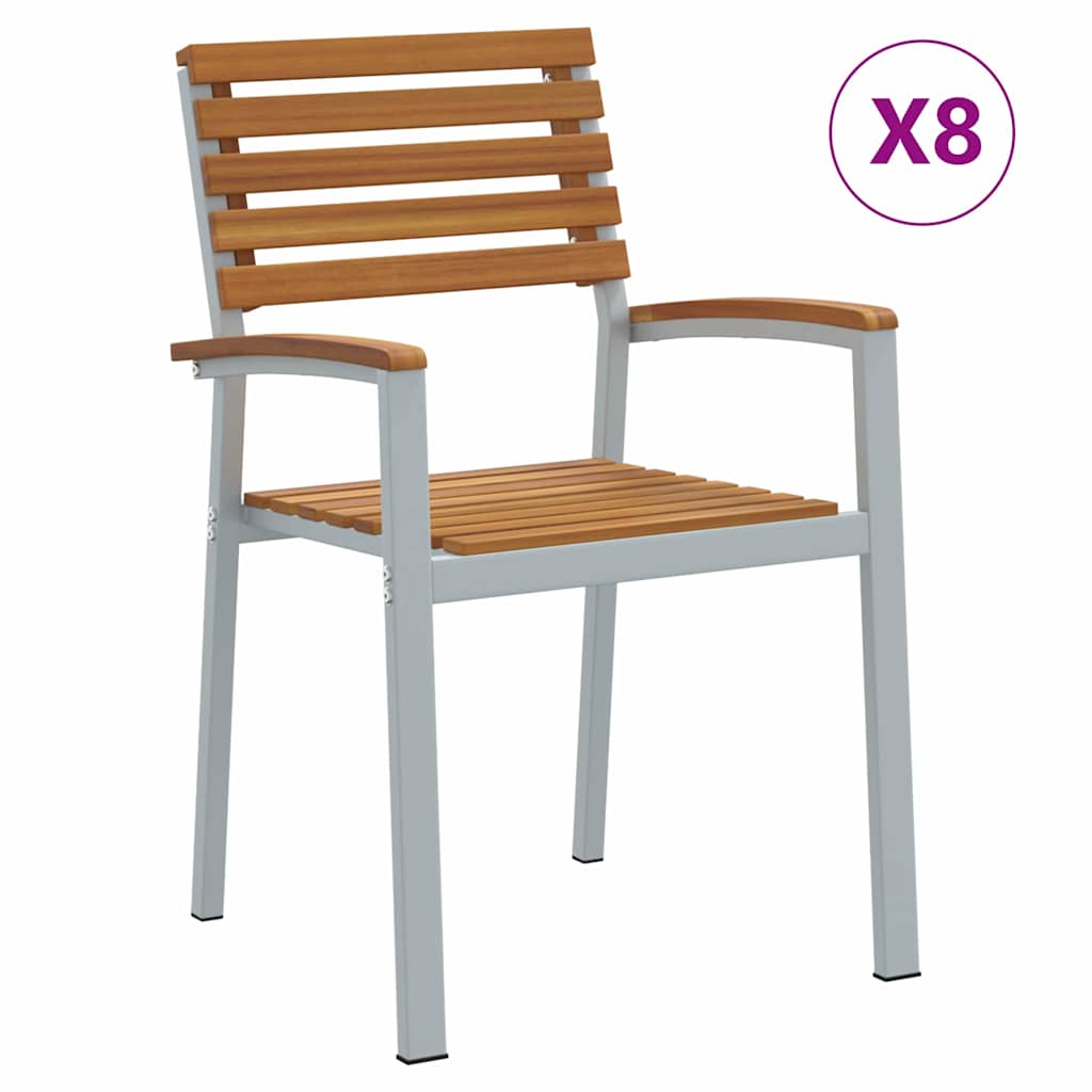 Gartenstuhl 8 pcs Braun 56 x 57 x 87 cm Massivholz Akazie