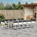15-tlg. Garten-Essgruppe mit Kissen Weiß Textilene