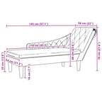 Chaiselongue mit Kissen und Rechter Armlehne Schwarz Stoff