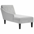 Chaiselongue mit Kissen und Rechter Armlehne Wolkengrau Stoff
