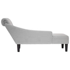 Chaiselongue mit Kissen und Rechter Armlehne Wolkengrau Stoff