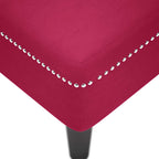 Chaiselongue mit Kissen und Rechter Armlehne Weinrot Samt