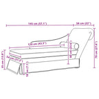 Chaiselongue mit Nackenrolle und Rechter Armlehne Leinen