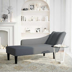 Chaiselongue mit Rechter Armlehne Dunkelgrau Samt