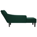 Chaiselongue mit Rechter Armlehne Dunkelgrün Samt