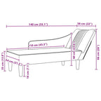 Chaiselongue mit Rechter Armlehne Dunkelgrün Samt