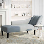 Chaiselongue mit Rechter Armlehne Hellgrau Stoff