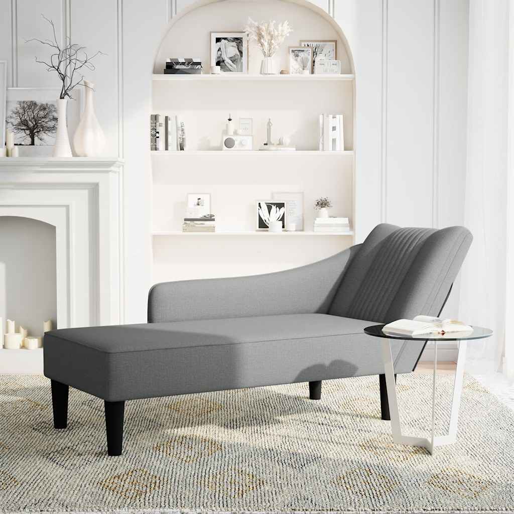 Chaiselongue mit Rechter Armlehne Dunkelgrau Stoff