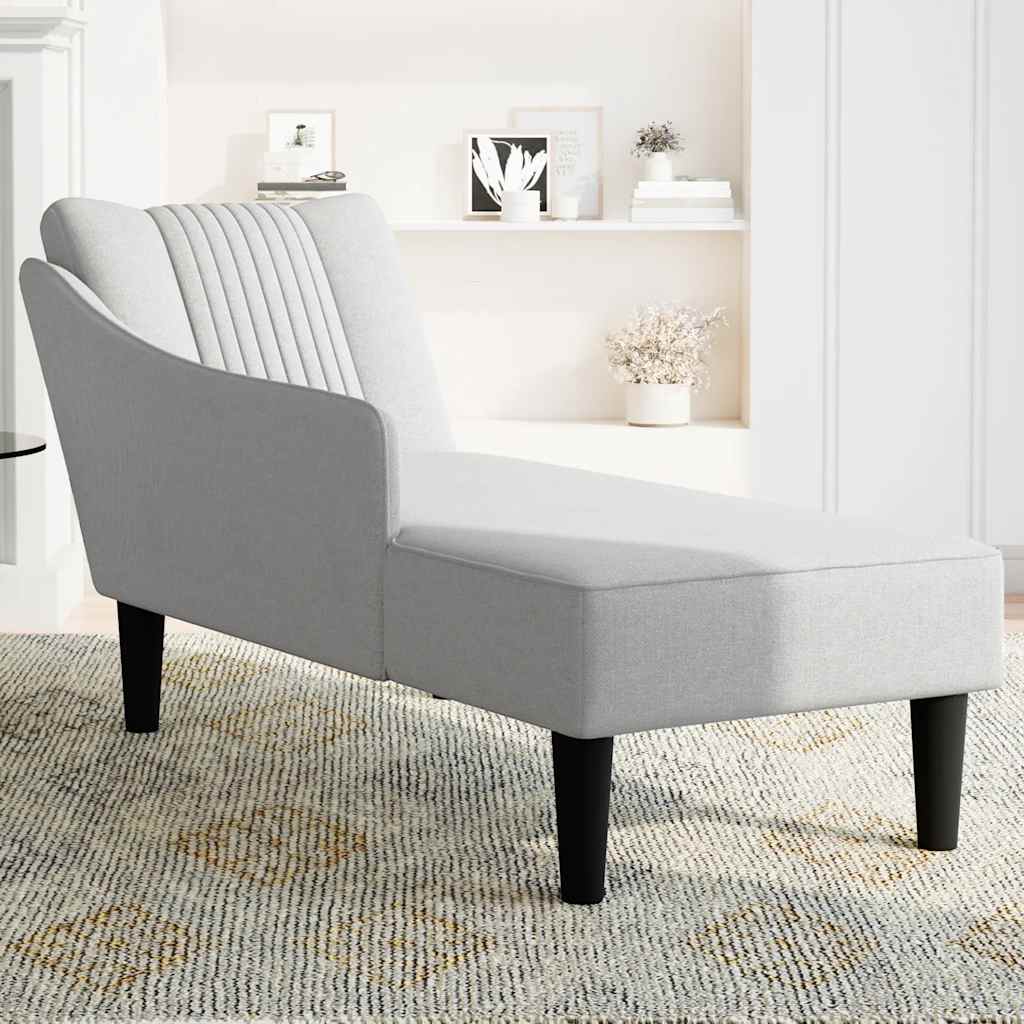Chaiselongue mit Rechter Armlehne Wolkengrau Stoff