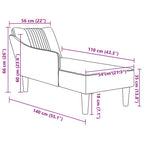 Chaiselongue mit Rechter Armlehne Wolkengrau Stoff