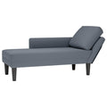 Chaiselongue mit Kissen und Rechter Armlehne Dunkelgrau Samt
