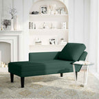 Chaiselongue mit Kissen und Rechter Armlehne Dunkelgrün Samt