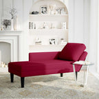 Chaiselongue mit Kissen und Rechter Armlehne Weinrot Samt