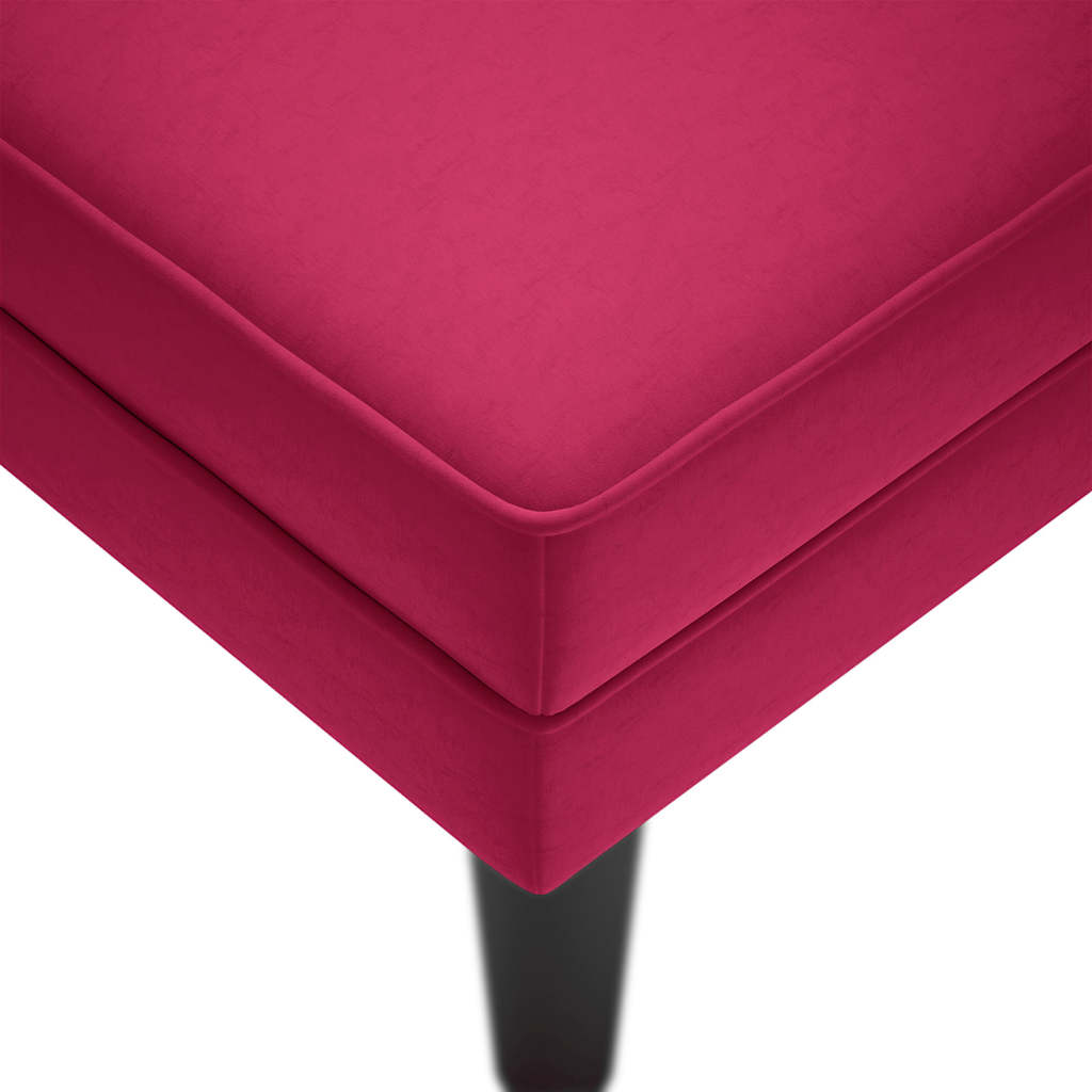 Chaiselongue mit Kissen und Rechter Armlehne Weinrot Samt