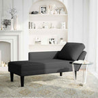 Chaiselongue mit Kissen und Rechter Armlehne Schwarz Samt