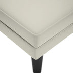 Chaiselongue mit Kissen und Rechter Armlehne Creme Samt
