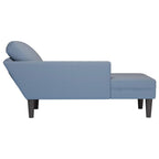Chaiselongue mit Kissen Blau Cordstoff