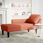 Chaiselongue mit Kissen Rot-orange Cordstoff