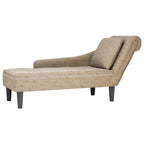 Chaiselongue mit Kissen Rechter Armlehne Hellgrau Kunstleder