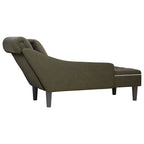 Chaiselongue mit Kissen & Rechter Armlehne Armeegrün Kunstleder
