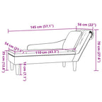 Chaiselongue mit Kissen & Rechter Armlehne Armeegrün Kunstleder