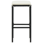 5-tlg. Gartenbar-Set Schwarz Massivholz Akazie und Poly Rattan