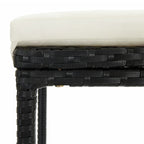 5-tlg. Gartenbar-Set Schwarz Massivholz Akazie und Poly Rattan